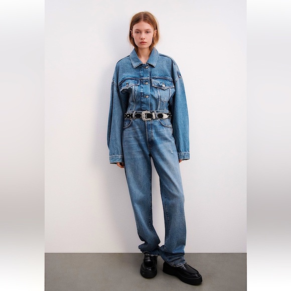 ZARA Limited Edition Rhinestone Leather Belt - Picture 4 of 14